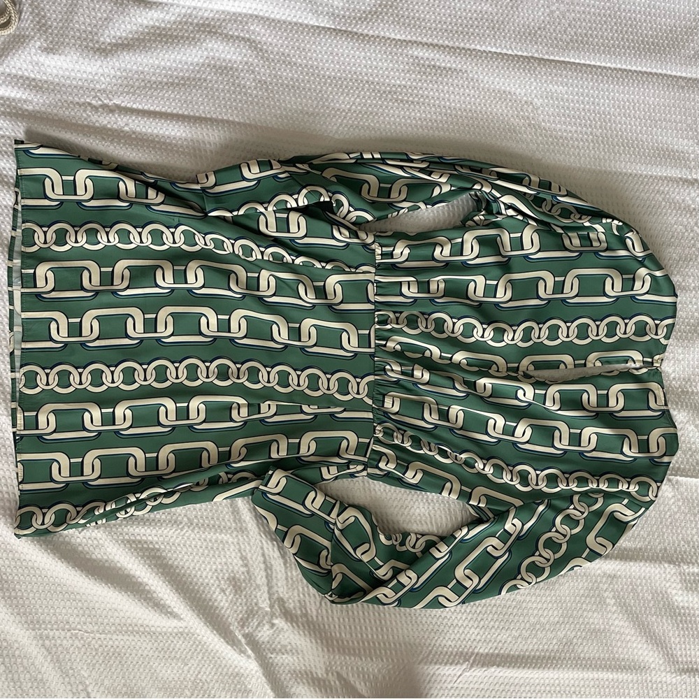 ZARA Chain Print Faux Wrap Dress - Picture 5 of 6